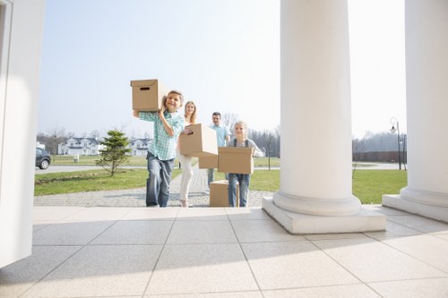 Office removals in Hampton with packed boxes and workplace relocation planning