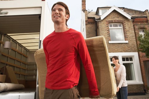 Packed student belongings ready for storage in Hampton